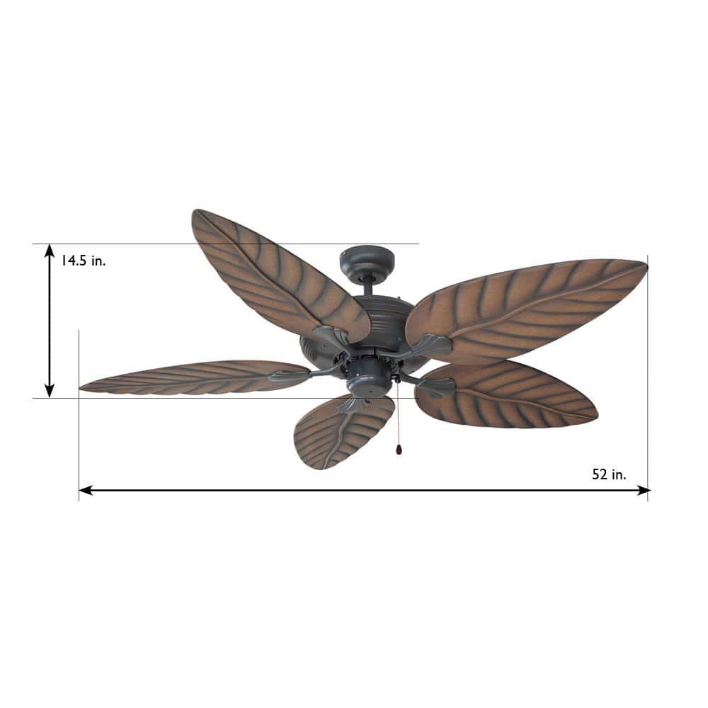 Design House Martinique 52 in IndoorOutdoor Oil Rubbed Bronze Ceiling Fan with No Light Kit with Remote Control