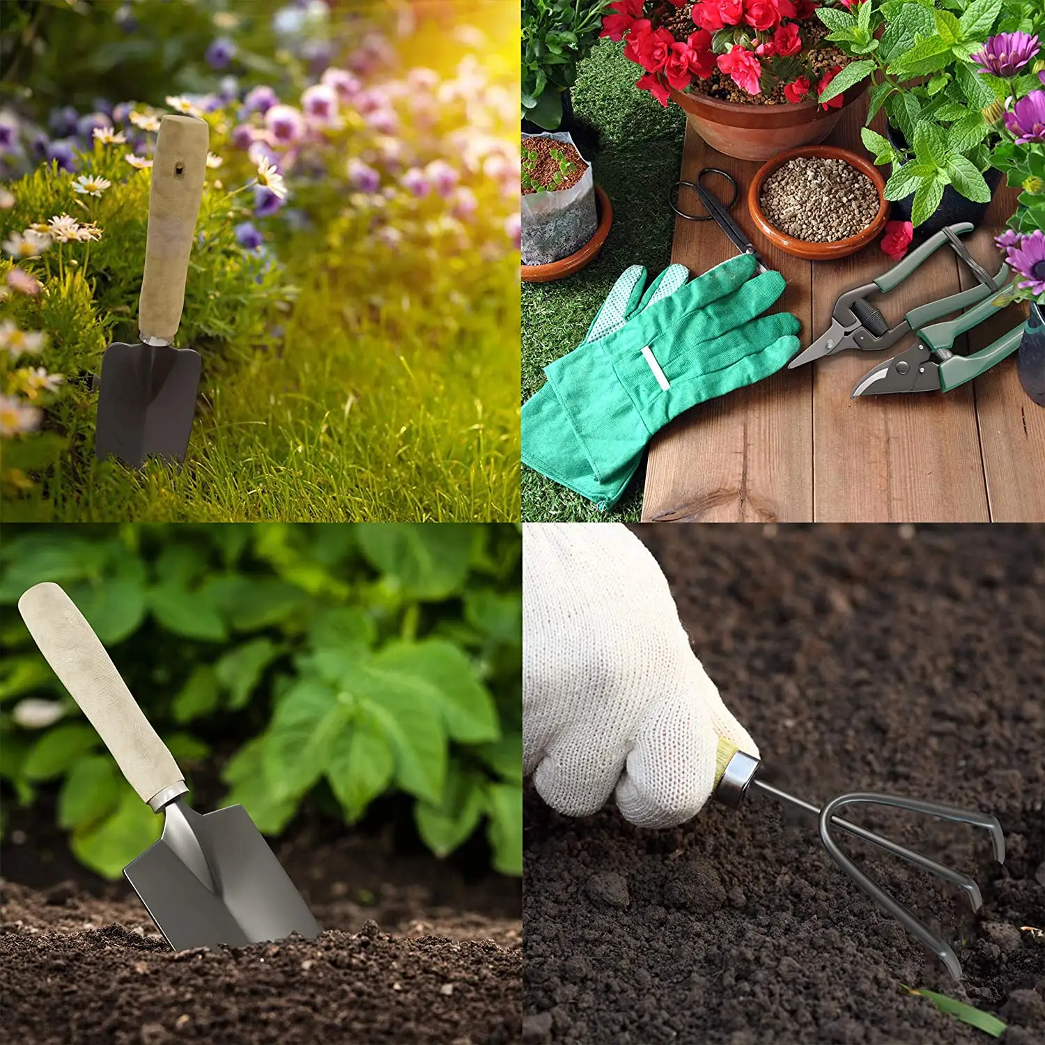 Hot sell 7 Pieces Customize Professional Lightweight Gardening Solid diverse combination Garden Hand Tools Set