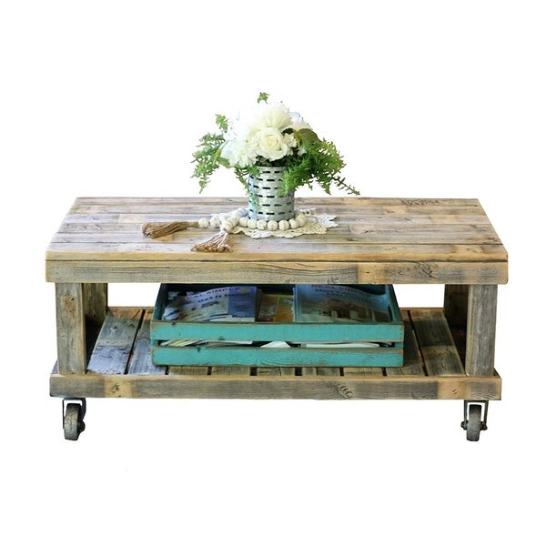 The Gray Barn Homer Natural Vintage Wheel Coffee Table