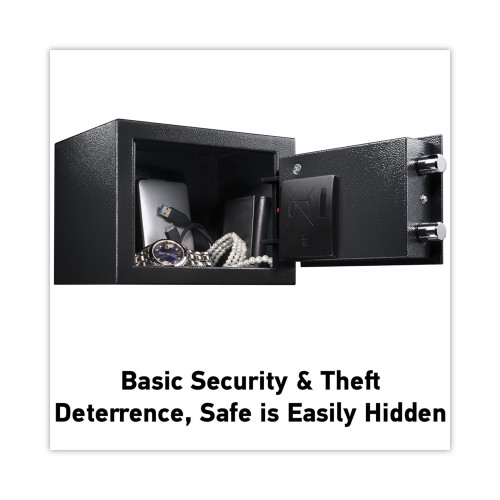 SentrySafe Electronic Security Safe， 0.14 cu ft， 9w x 6.6d x 6.6h， Black (X014E)