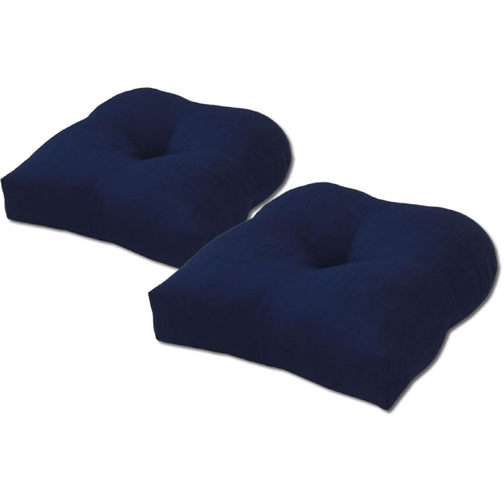 Outdoor Solid Navy Single Cushion Set of 2   19 in x 19 in