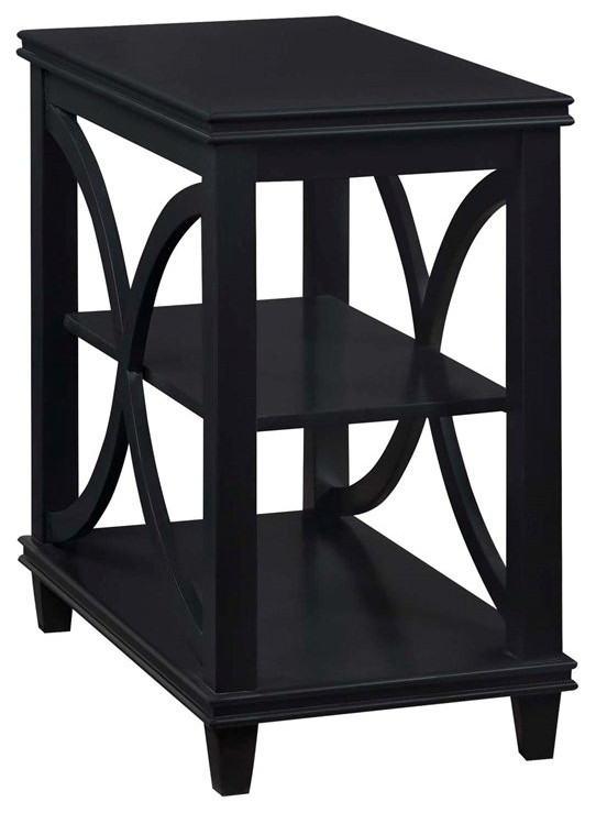 Convenience Concepts Florence Chairside Table in Black Wood Finish   Transitional   Side Tables And End Tables   by Homesquare  Houzz