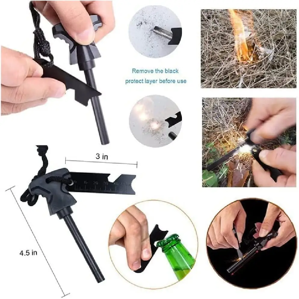 18 In 1 Adventure Survival Gear Kit Multifunctional Wildness Survival Emergency Kit Outdoor SOS Equipment Gear