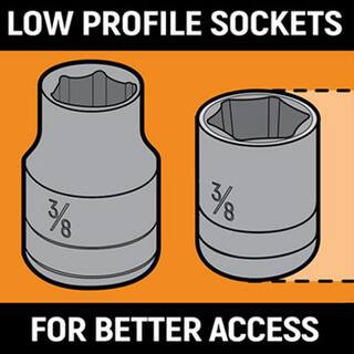 GEARWRENCH 38 in. Drive Low Profile 6-Point SAE Socket Set (13-Piece) 81397