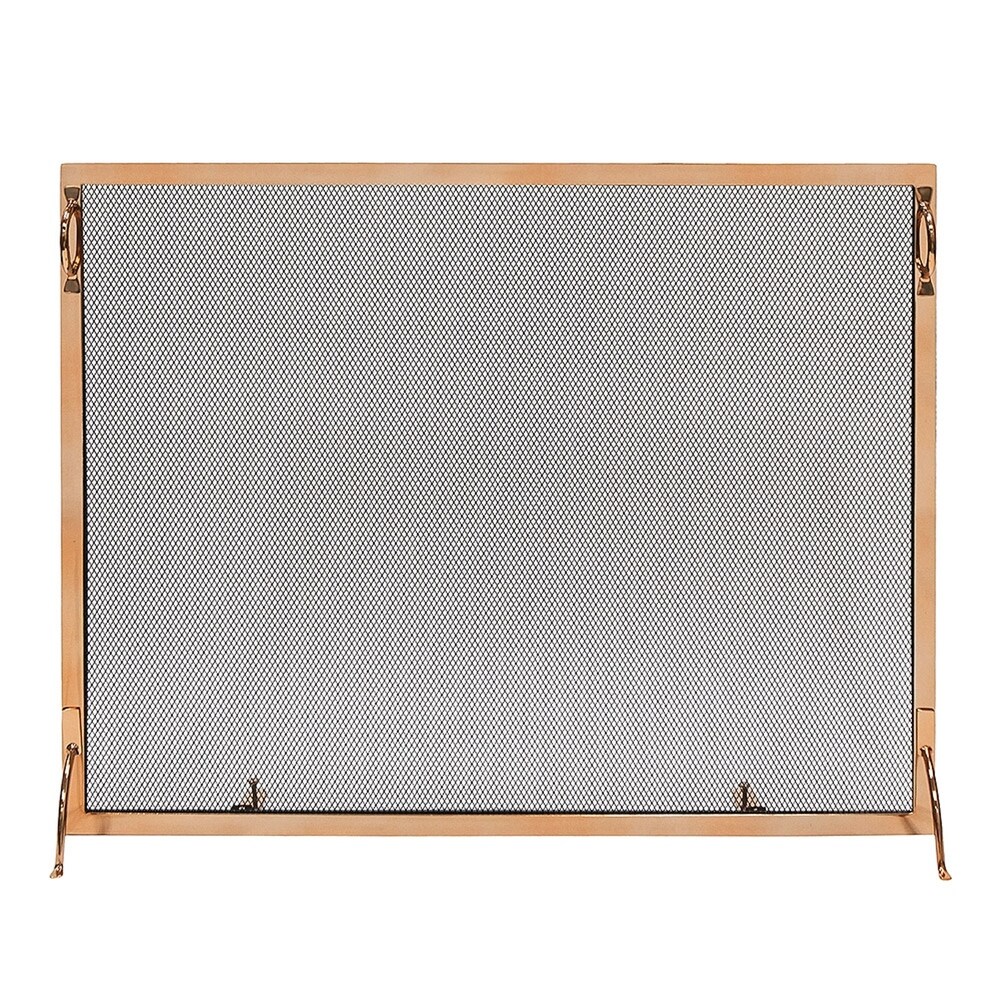 Minuteman International Montreal Modern Flat Fireplace Screen  44 Inch Long  Copper