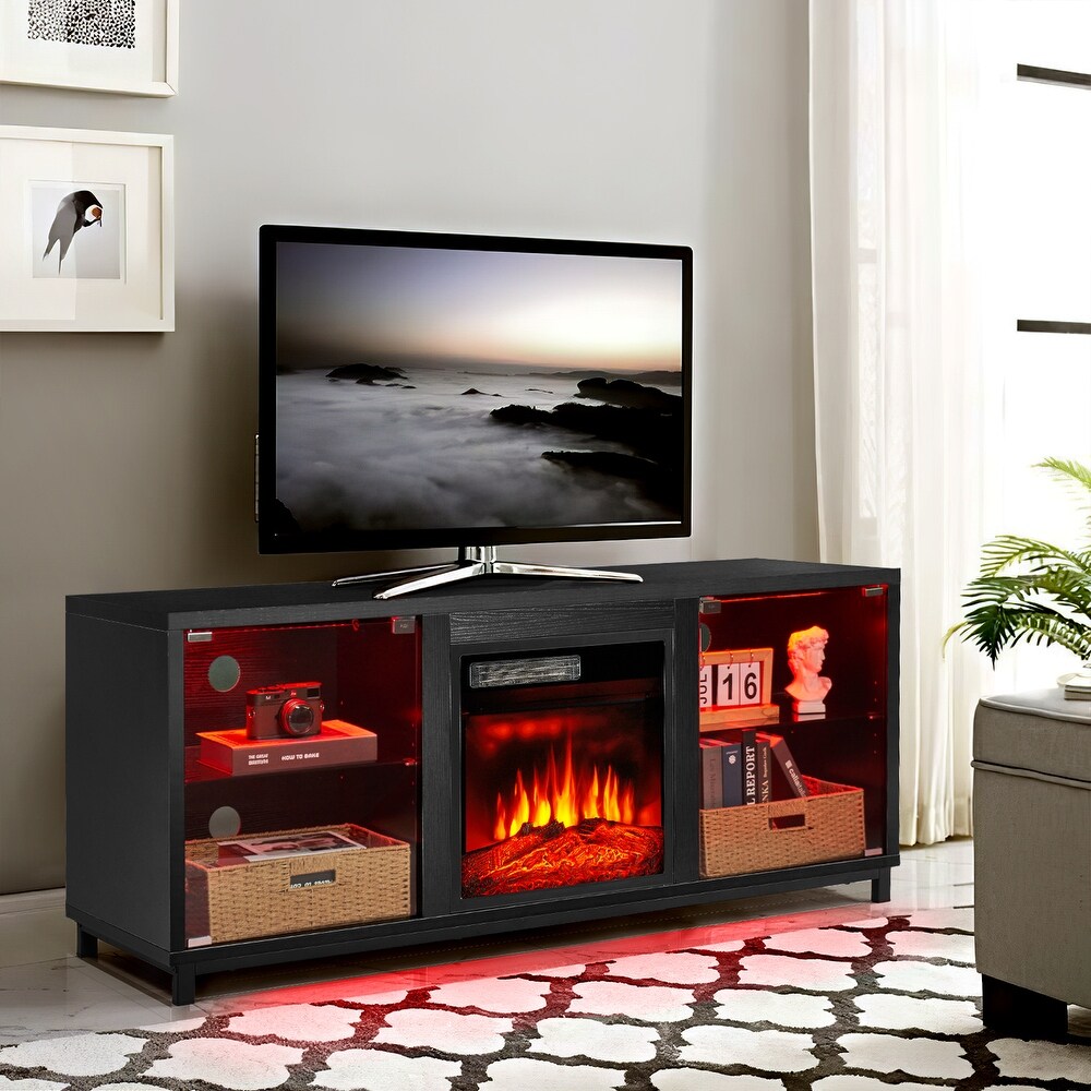 58 Inch Electric Fireplace TV Stand with an 18\