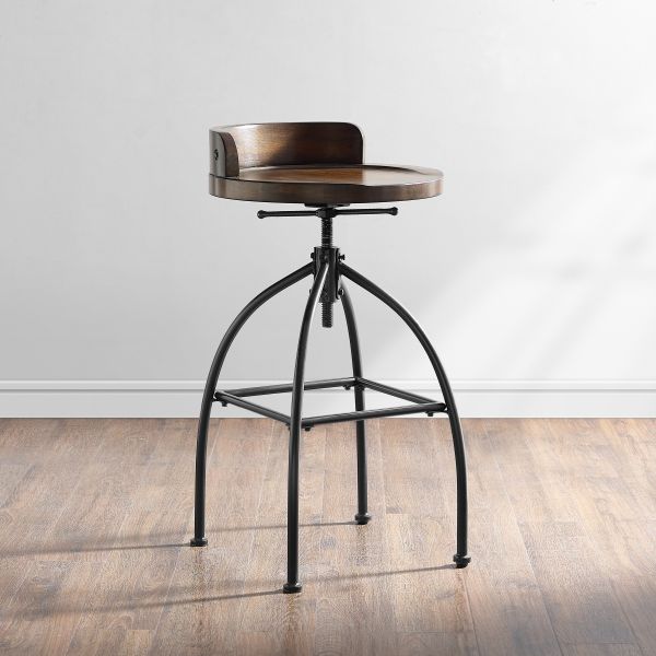 Edison Adjustable Height Swivel Stool