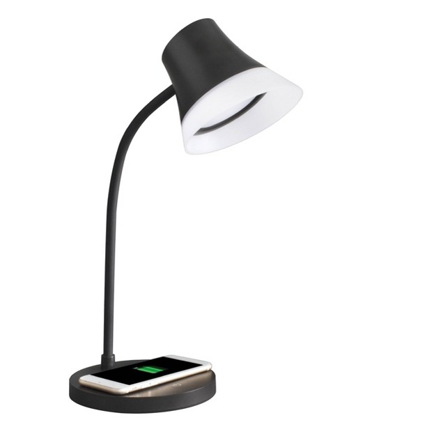 Shine Desk Lamp Wireless Charging includes Led Light Bulb Black Ottlite