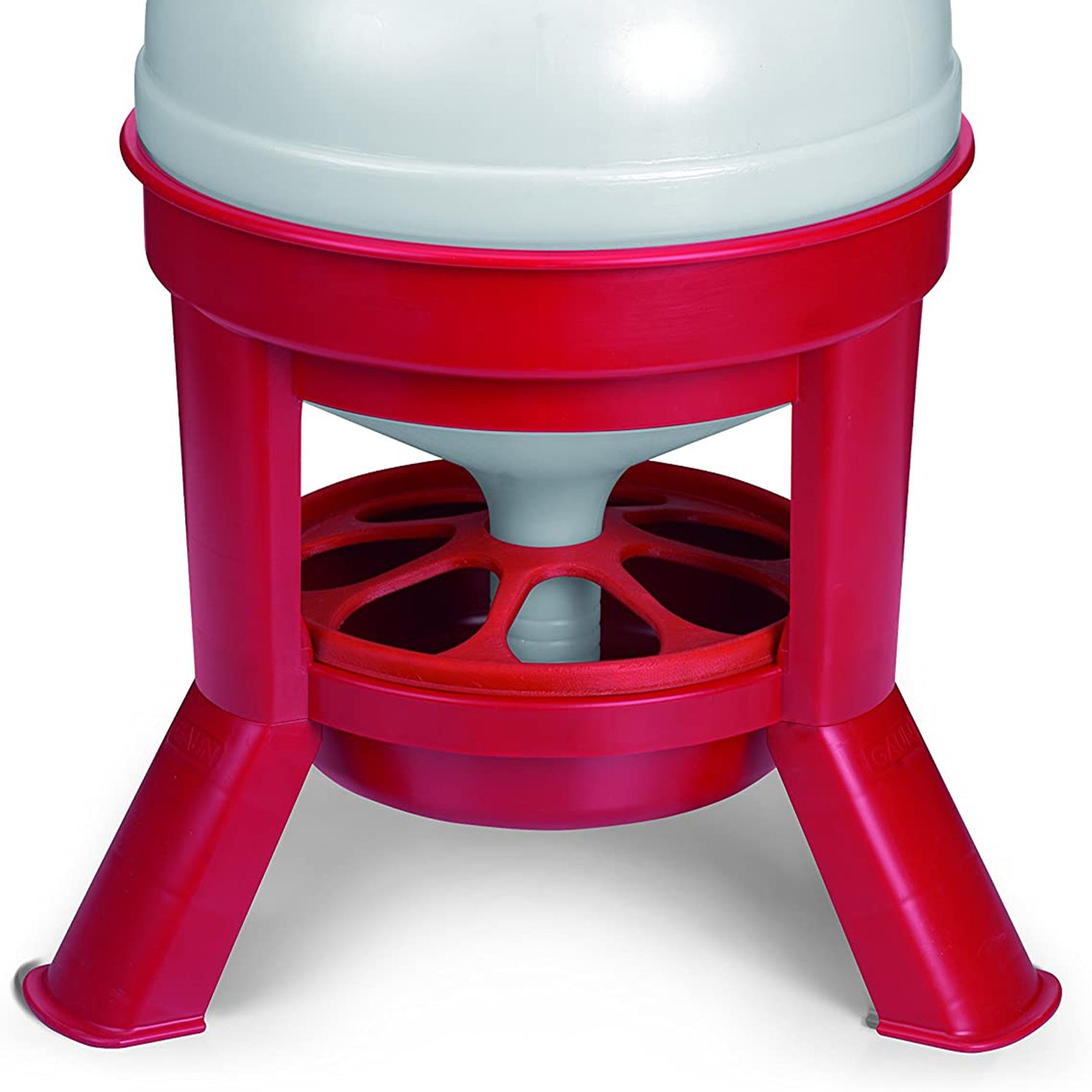 Little Giant 35 Pound Plastic Poultry Chicken Dome Feeder with Lid， Red