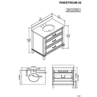 Home Decorators Collection Pinestream 36 in. W x 22 in. D Bath Vanity in Dark Charcoal with Cultured Stone Vanity Top in White with White Basin Pinestream 36C