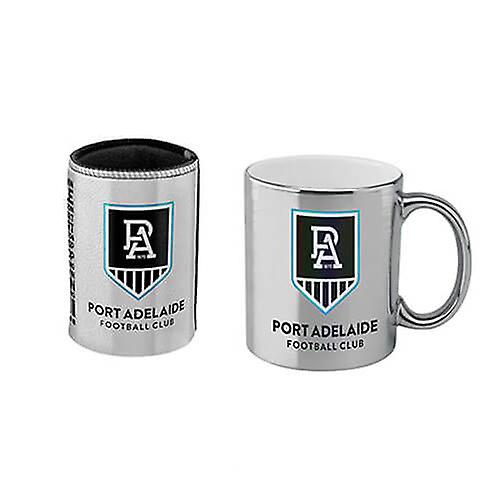 AFL Metallic Coffee Mug and Can Cooler Pack (Port Adelaide)