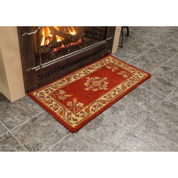 Long Minuteman International Jardin Rectangular Hearth Rug Vermillion Achla Designs