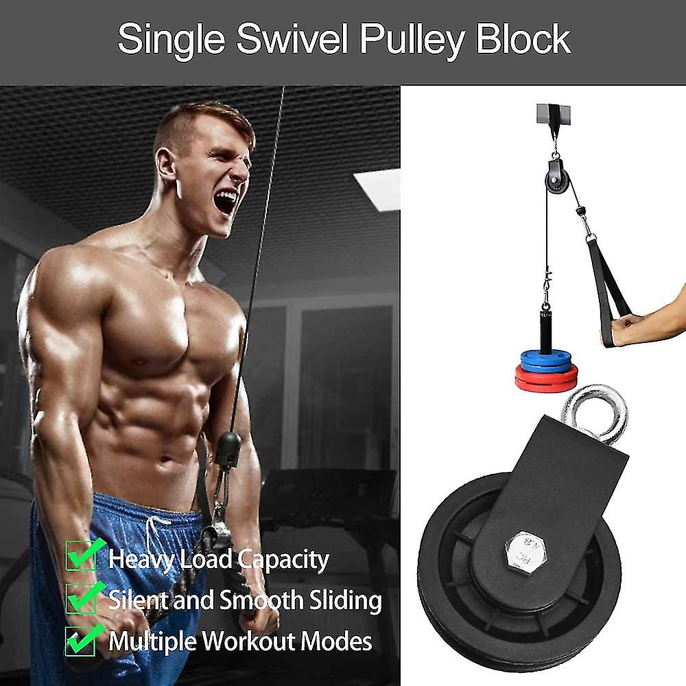 Cable Pulley， 90mm/3.54in Nylon Fitness Pulley 360 Degree Rotation Traction Wheel Wire Pulley Wheel Heavy Duty Traction Wheel For Home Diy Fitness Equ