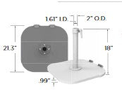 Aspen Outdoor Patio Umbrella Base with Wheels - 120 lb. Steel