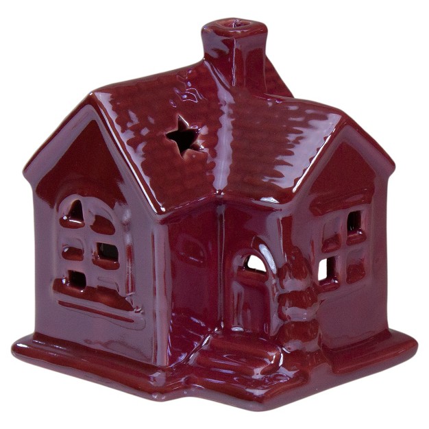 Pink Ceramic House Christmas Tabletop Decoration