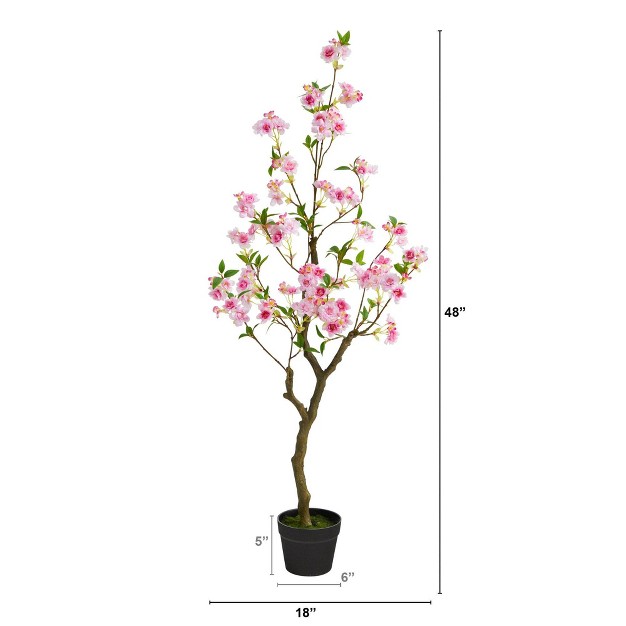 Nearly Natural 4-ft Cherry Blossom Artificial Plant