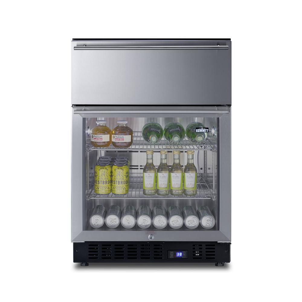 Summit Appliance 23.63 in. Commercial Refrigerator with Drawer in Stainless Steel SCR615TD