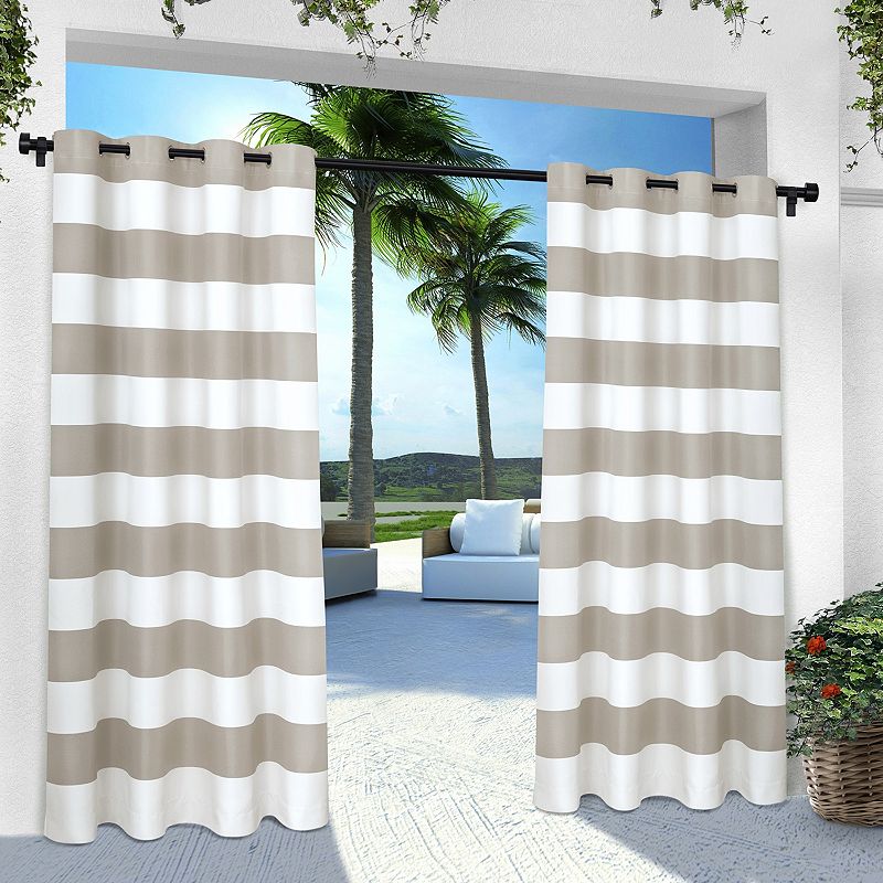 Exclusive Home 2-pack Indoor/Outdoor Stripe Cabana Window Curtains