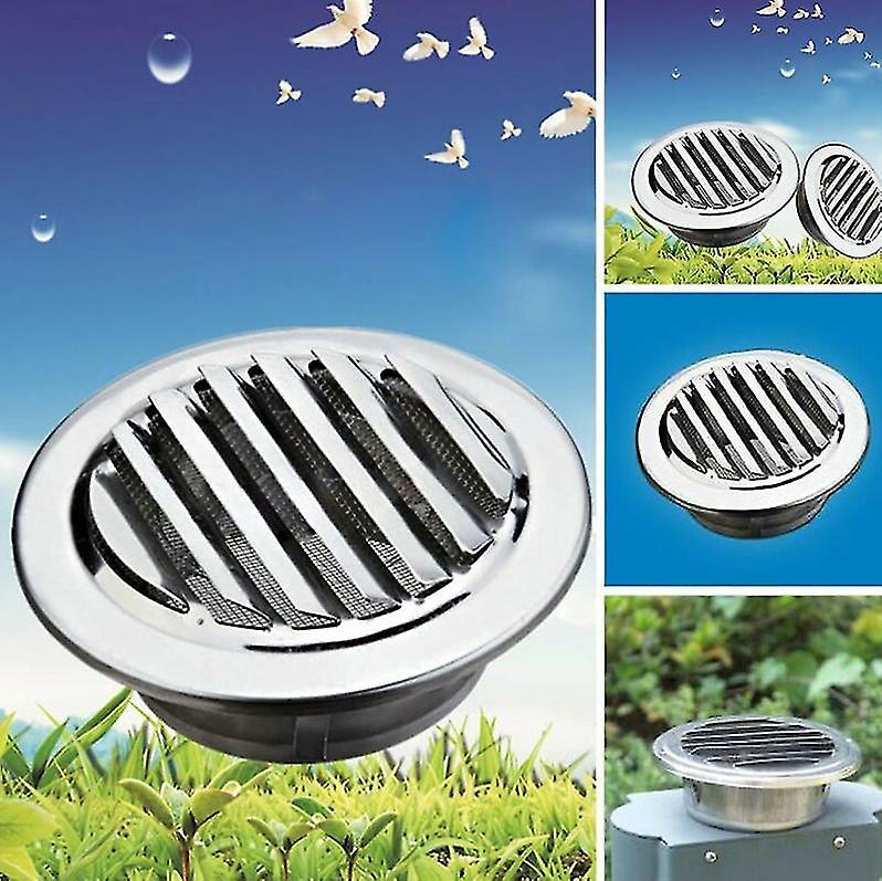 Langray Stainless Steel Round Vent， Ventilation Grille Round Exhaust Circulation For Bathroom - 80mm