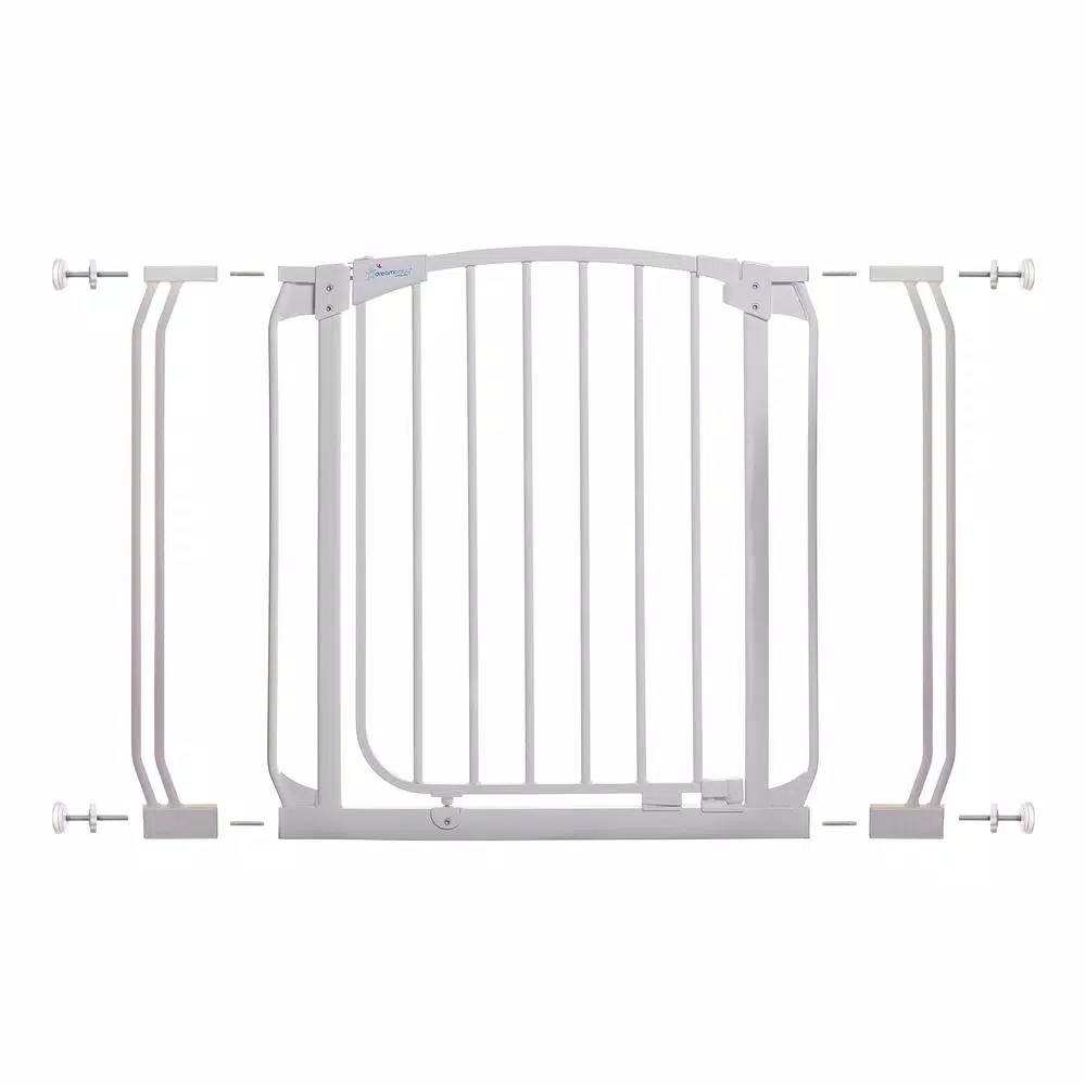 Dreambaby Chelsea 29.5 in. H Standard Height Auto-Close Security Gate in White with Extensions and#8211; XDC Depot