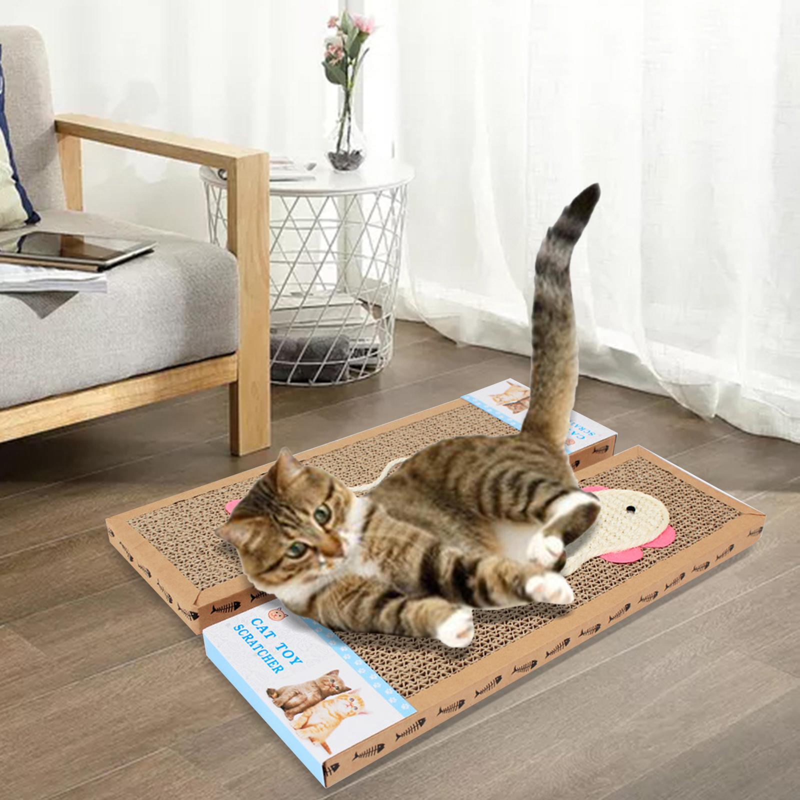 2 Pieces Pet Cat Scratcher Pads Cat Toy Corrugated Cardboard Cats Scratching