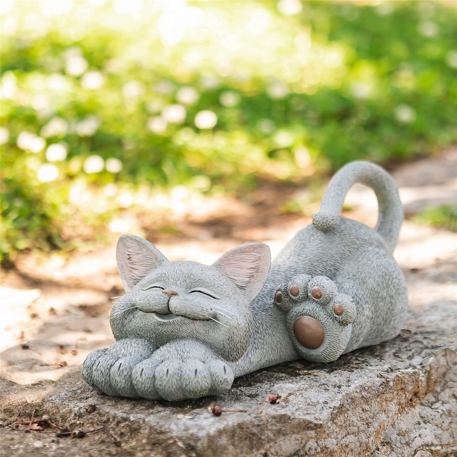 Toyfunny Whimsical Cat Smiling Garden Statue Decorate For Home Garden Yard