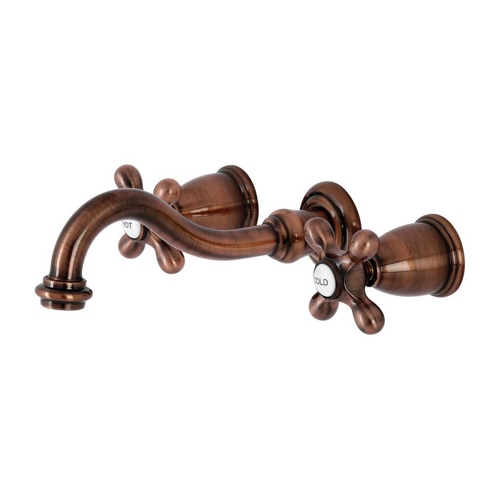 Kingston Brass Vintage 2-Handle Wall Mount Bathroom Faucet in Antique Copper HKS312AXAC