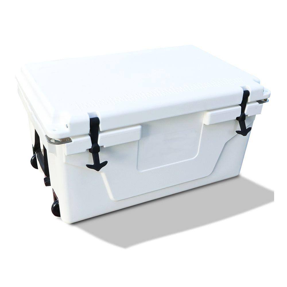 Afoxsos 18 .5 in. W x 29.5 in. L x 15.5 in. H White Portable Ice Box Cooler 65QT Outdoor Camping Beer Box Fishing Cooler HDSA05OT030