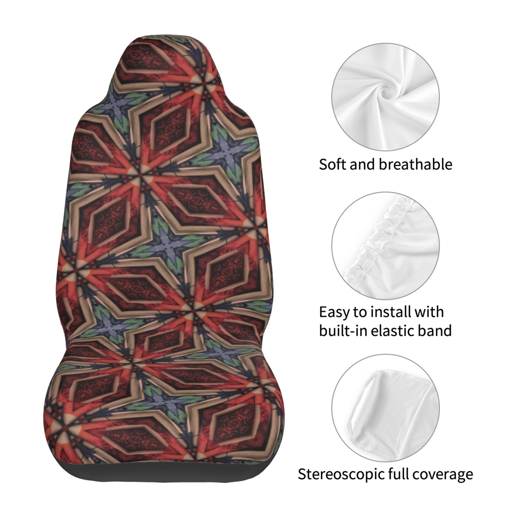 ZICANCN Car Seat Cover Print Geometric Decor Car Front Seat Covers Protectors ， Automotive Seat Covers for Cars Trucks Suv