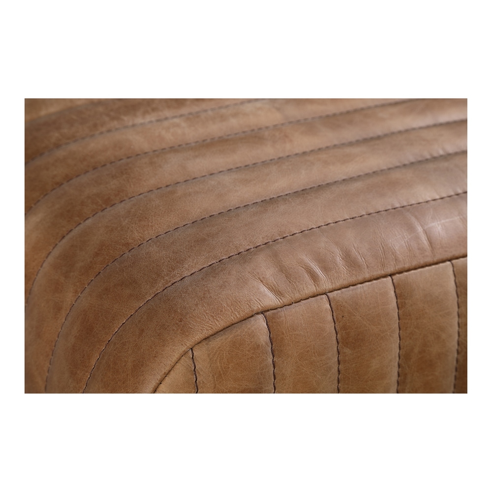 Aurelle Home Modern Ribbed Leather Bench