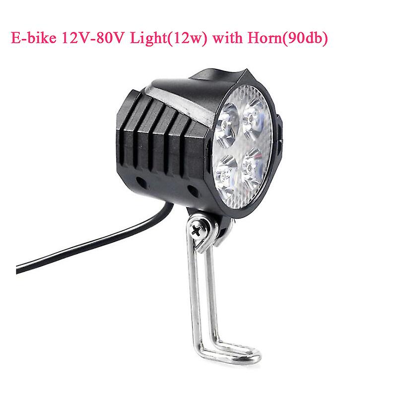 Born Pretty Ebike E-bike Electric Scooter Light 12v-72v Electric Bicycle Light With Horn Waterproof Headlight Horn Set For M365