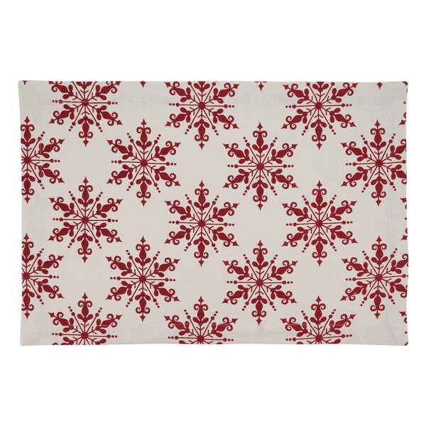 Cotton Placemats With Snowflake Design (Set of 4)