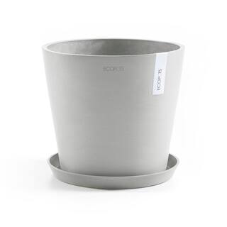 O ECOPOTS BY TPC Amsterdam 10 in. Pure White Premium Sustainable Planter ( with Saucer) AMS.25.PW