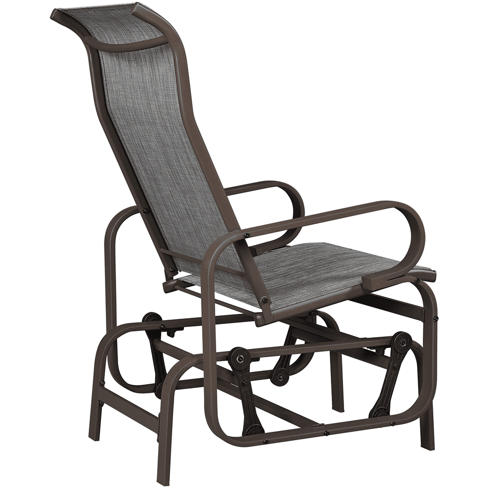 Yaheetech Porch Glider Chair w/Texteline Fabric and Steel Construction for Outdoor, Gray