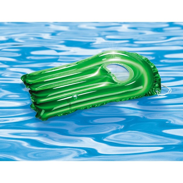 Swim Central 30 inch Inflatable Transparent Green With Metallic Silver Surf Rider Pool Float