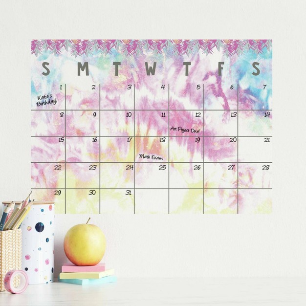 Tie Dye Dry Erase Calendar Peel And Stick Giant Wall Decal Roommates