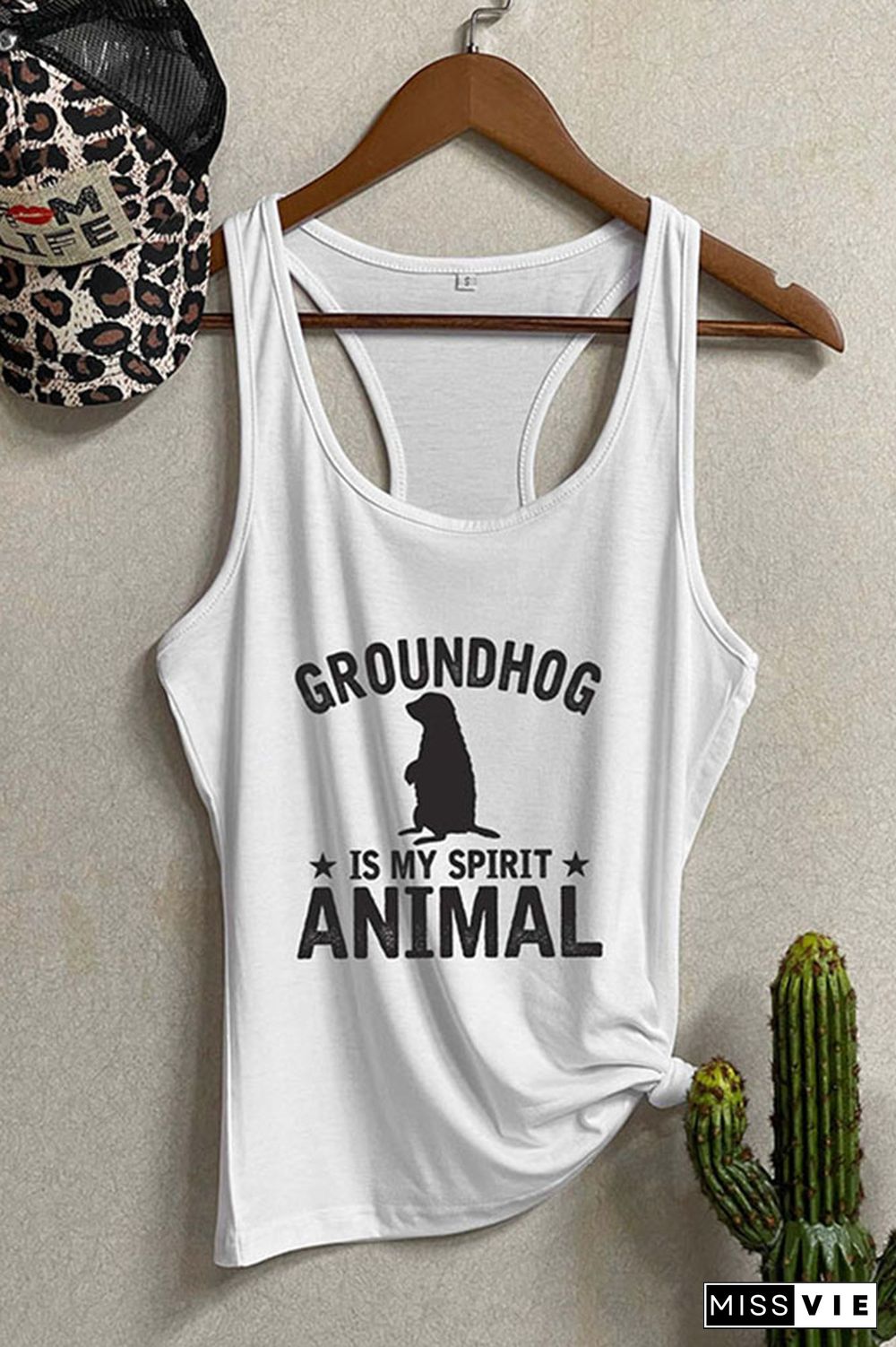 Groundhog Is My Spirit Animal Sleeveless Tank Top Wholesale