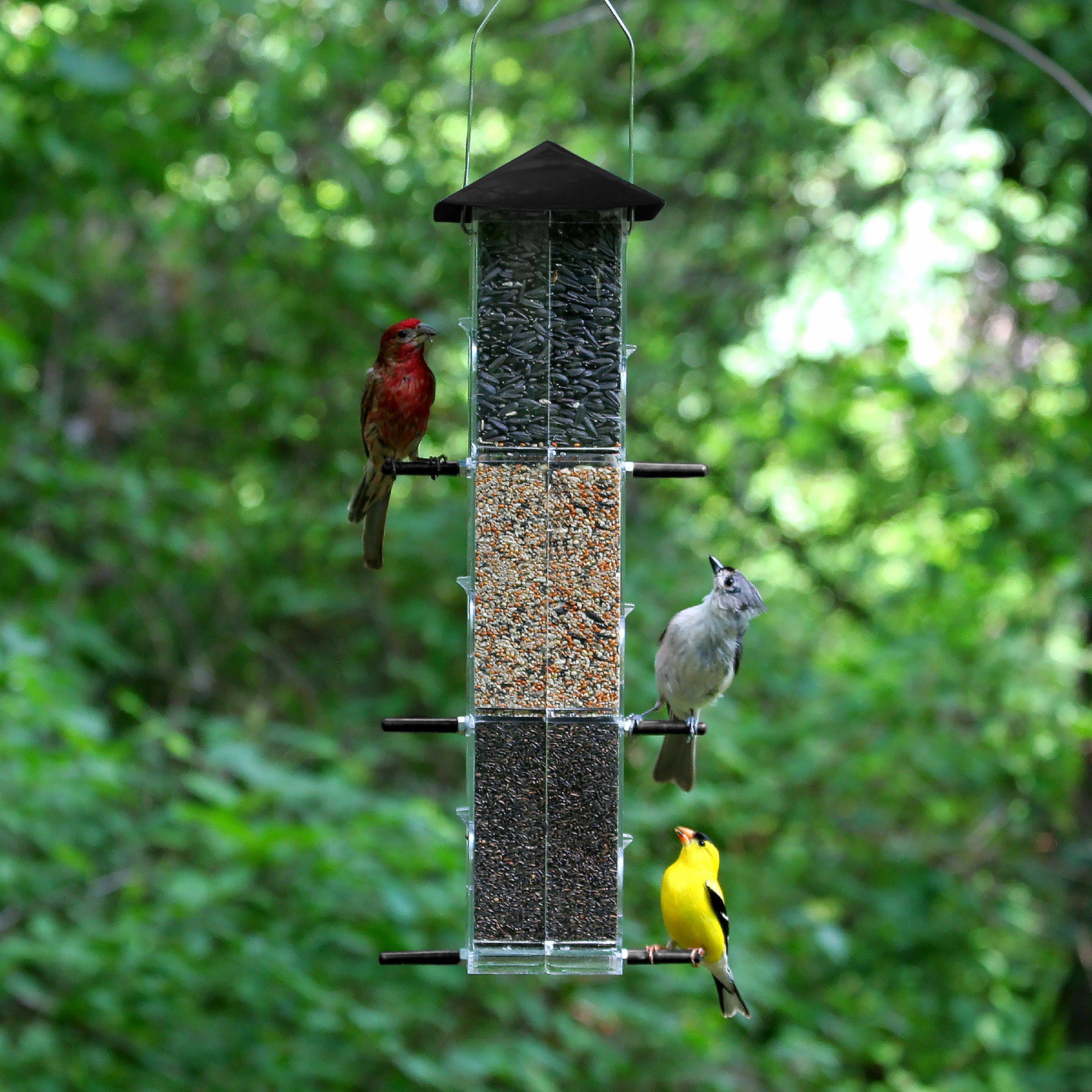 Perky-Pet Brown Evenseed Silo Wild Bird Tube Feeder - 3 lb Capacity