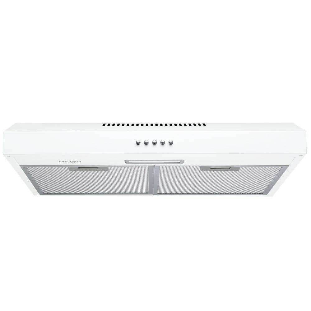 Ancona 24 in 110 CFM Convertible UnderCabinet Range Hood in White with LED Lights