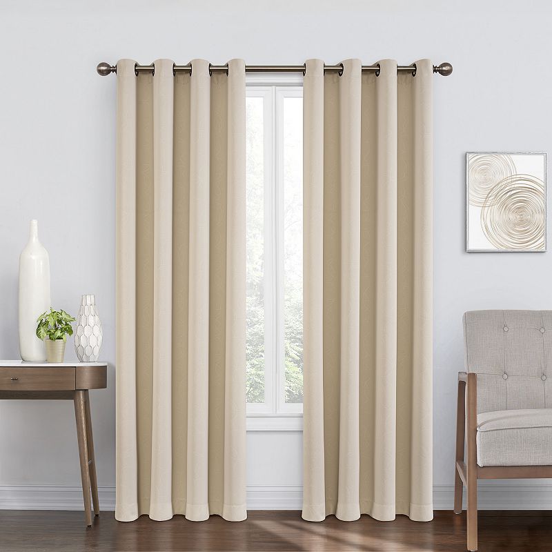 eclipse Round and Round Single Curtain Blackout 1-Panel Window Curtain