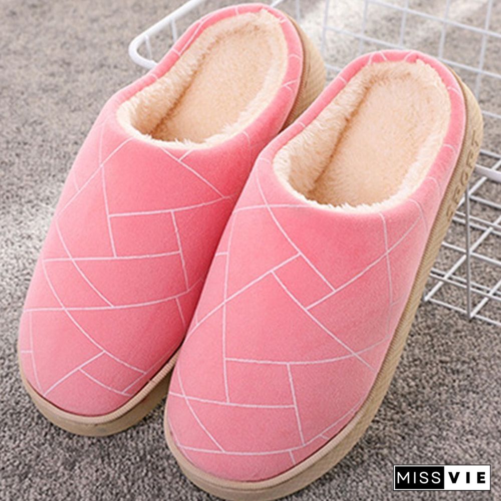 Women's Thicken Winter Cotton Slippers Indoor Household Comfortable Soft Home Non-Slip Warm Shoes