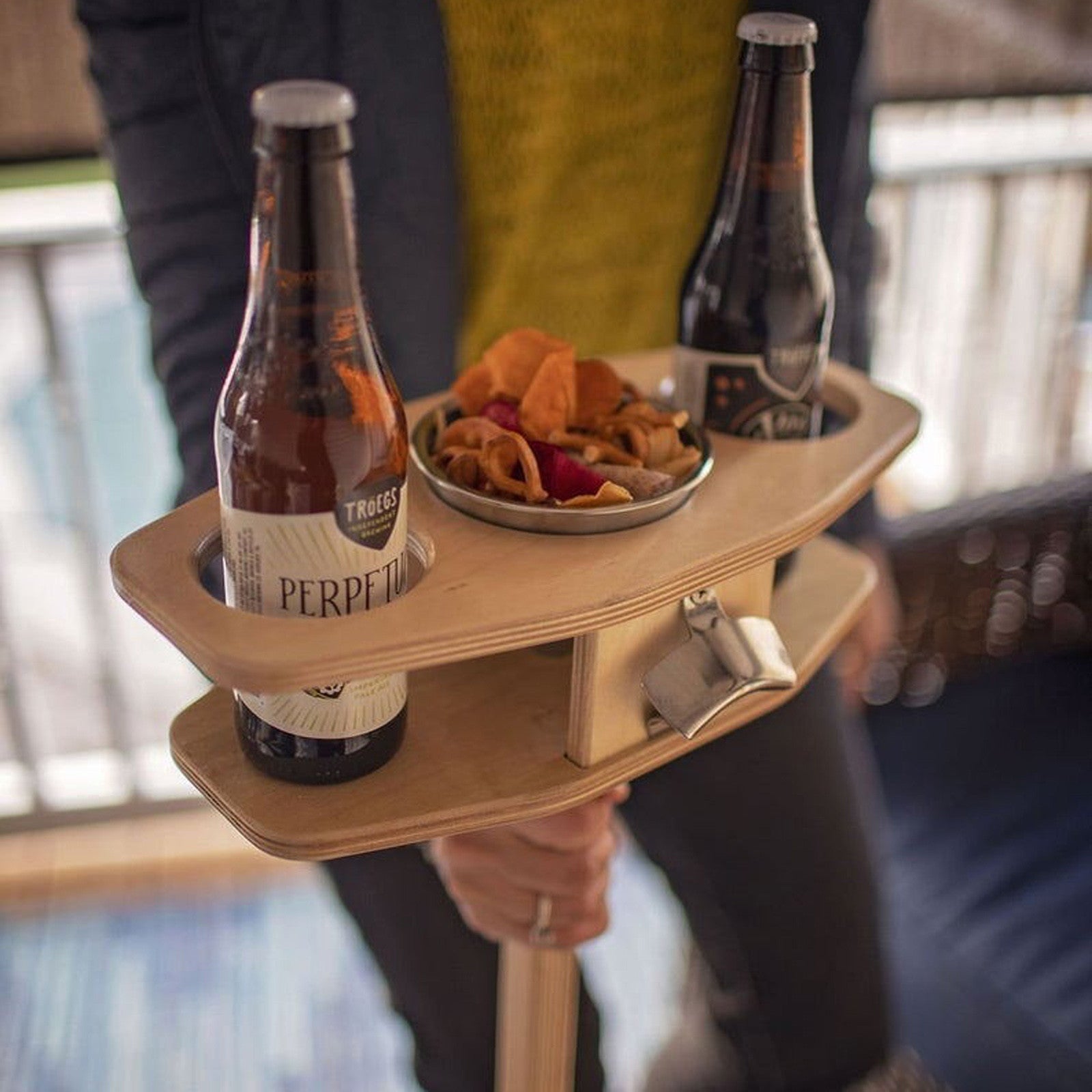 Wine Holder Wooden Table Outdoor Beer And Wine Table Portable Wine