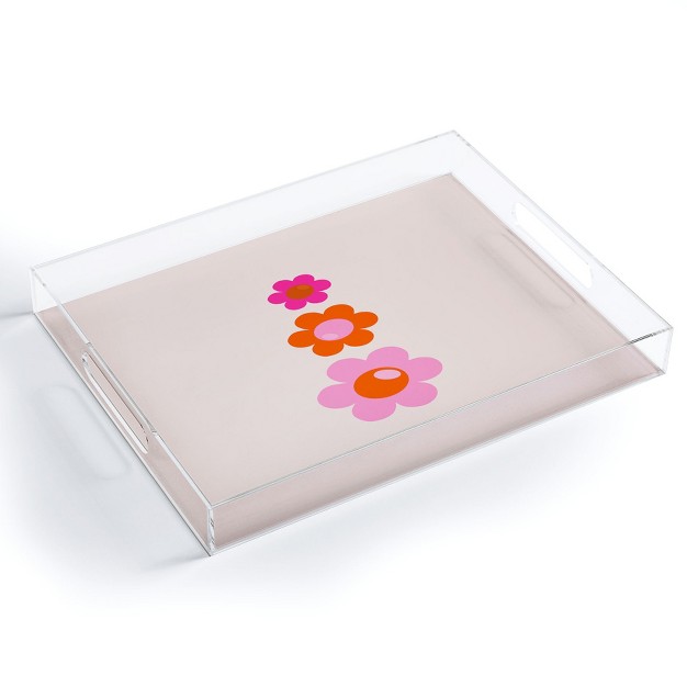 Daily Regina Designs Les Fleurs 01 Abstract Retro Acrylic Tray Deny Designs