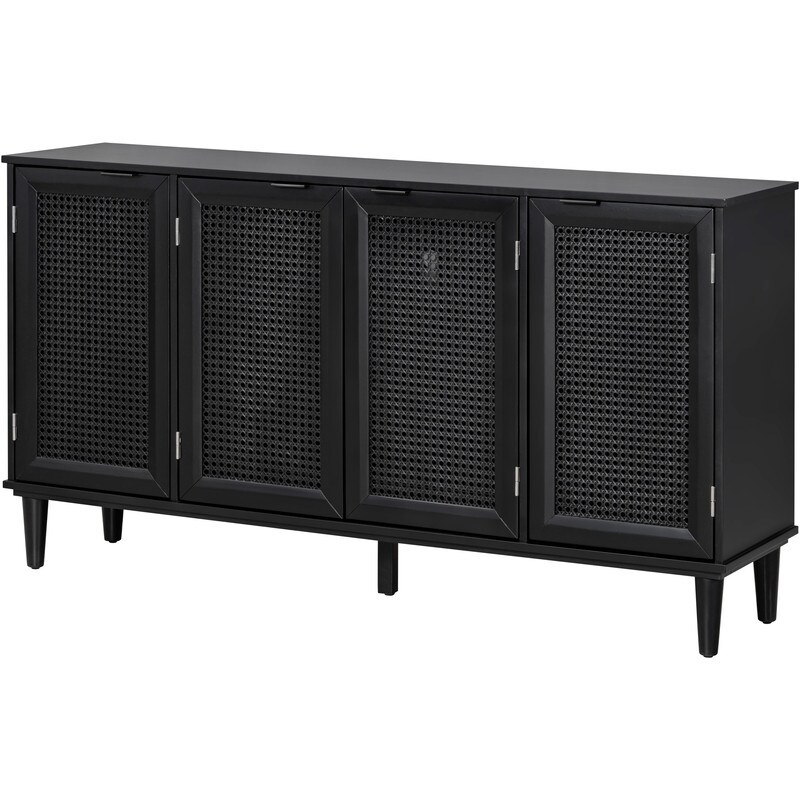 Classic Large Storage Space Sideboard with Artificial Rattan Door