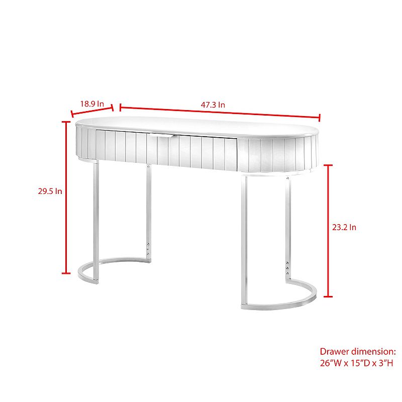 Kehlani Vanity Table Curved Silhouette And Ridged Design