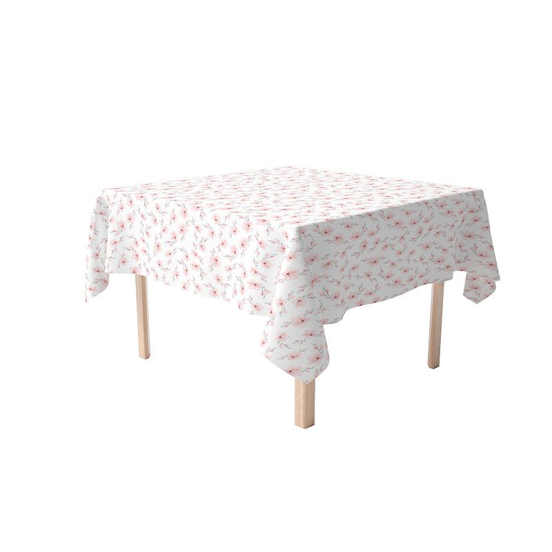 Square Tablecloth， 100% Cotton， 60x60， Blooming Cherry Blossom