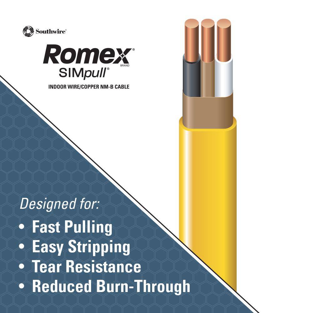 Southwire 50 ft. 122 Solid Romex SIMpull CU NM-B WG Wire 28828222