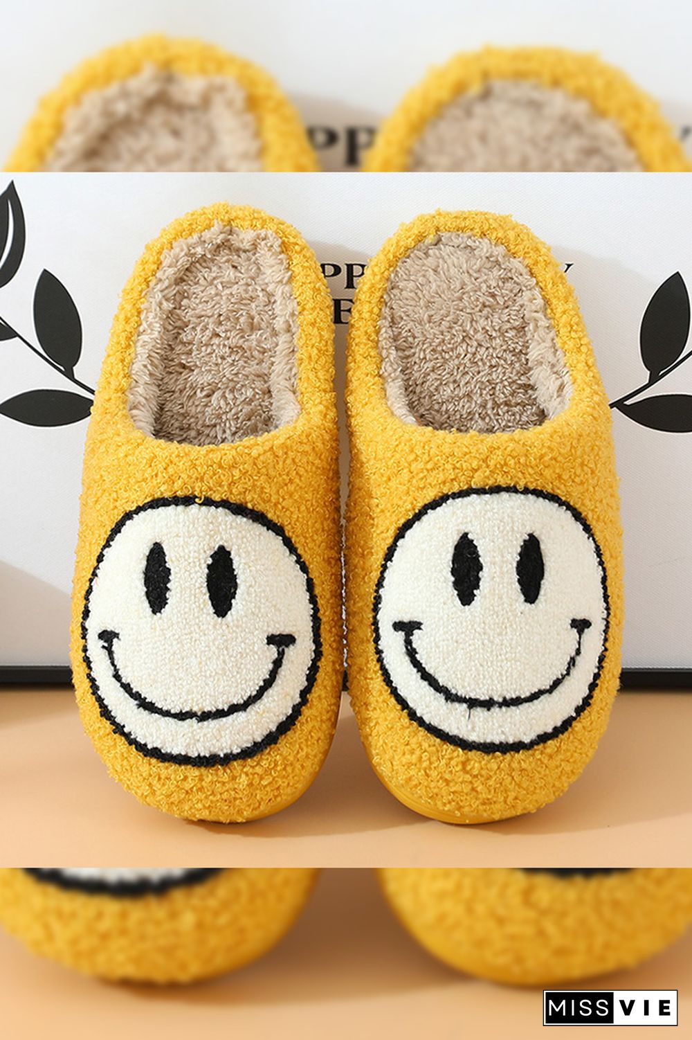 Smile Unisex Fluffy Slippers