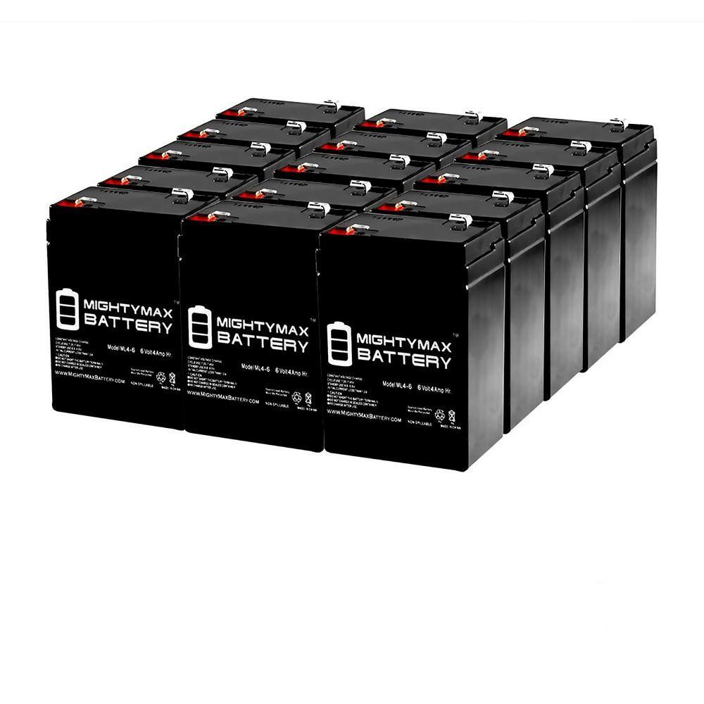 MIGHTY MAX BATTERY 6V 4.5AH SLA Battery Replacement for Ritar RT645 - 15 Pack MAX3531720