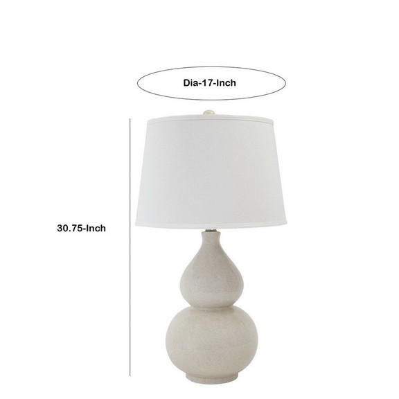 Benjara BM230952 Hardback Shade Table Lamp with Do...